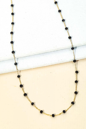 Dainty Chain Beaded Station Necklace