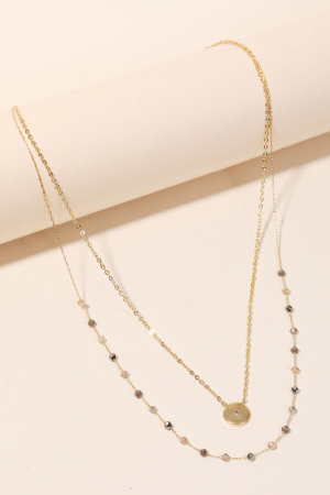 Dainty Chain Layered Coin Necklace