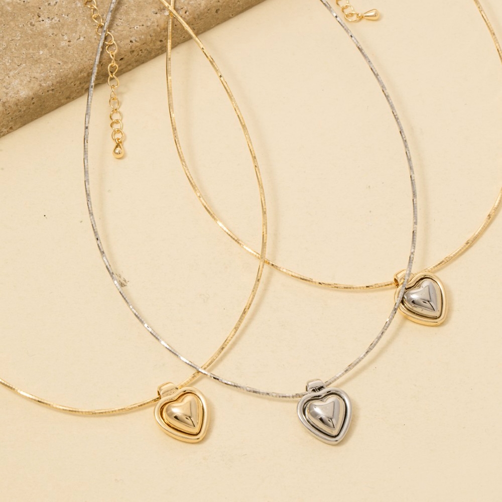Rounded Heart Pendant Necklace