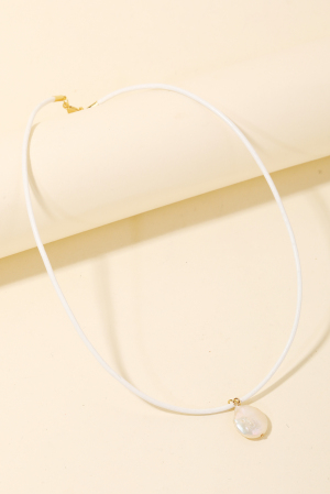 Mother Of Pearl Pendant Cord Necklace