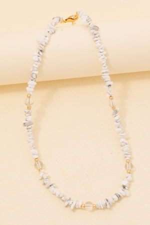 Pebble Stone Beaded Necklace