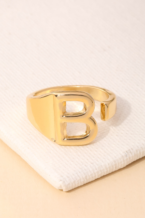 Metallic Alphabet Ring