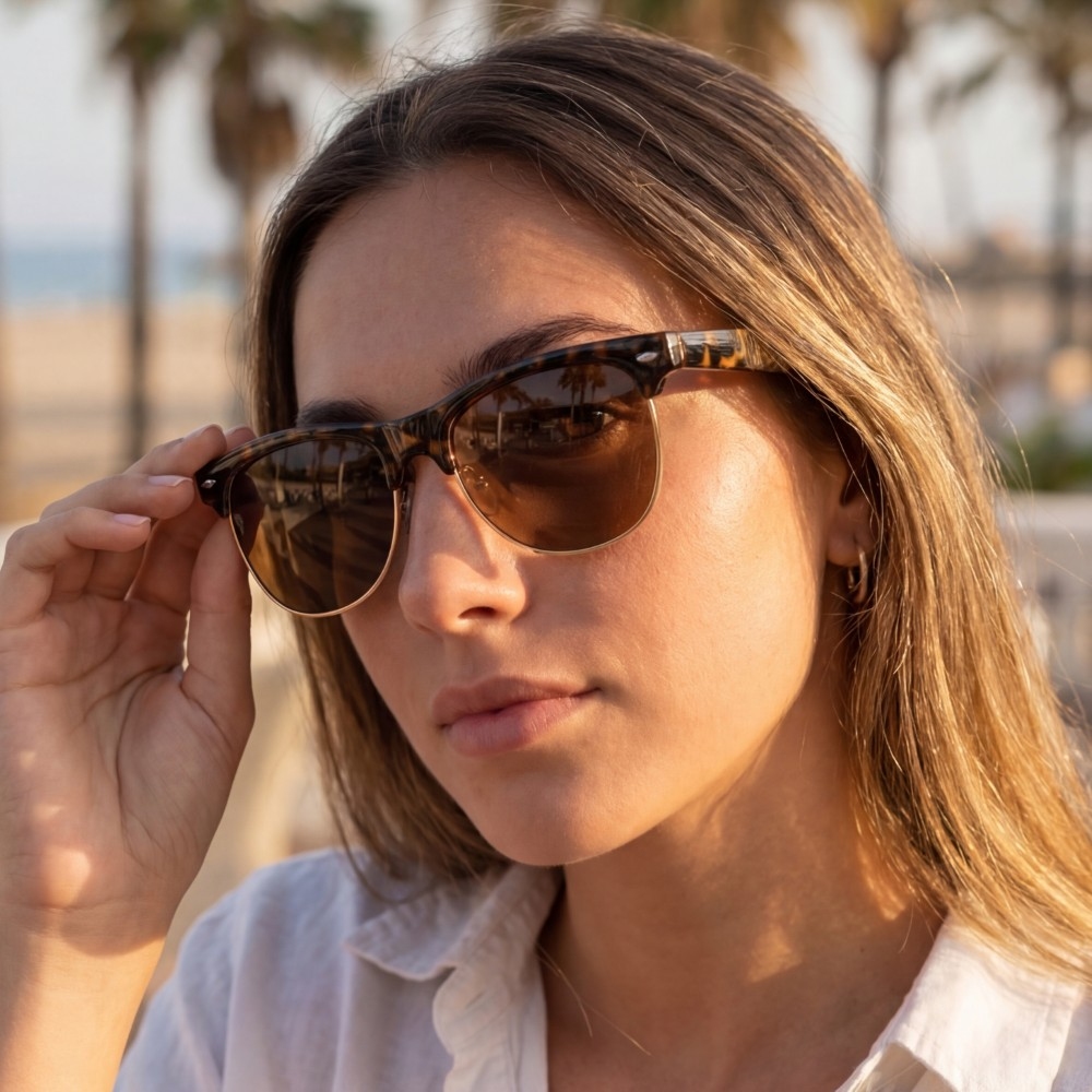 Retro Acetate Top Frame Sunglasses