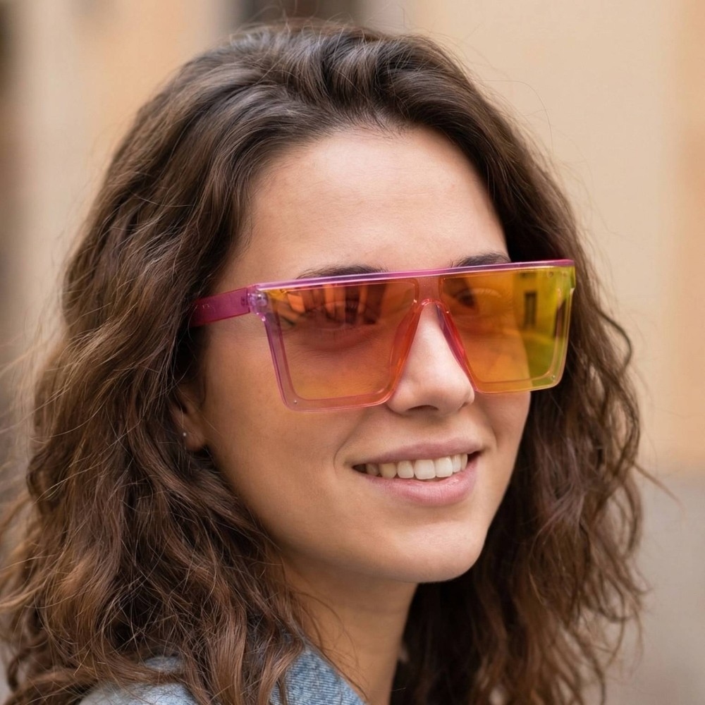 Large Square Shield Lens Sunglasses Set