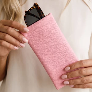 12 Pcs Squeeze Top Vegan Leather Glasses Pouch 12 Pack