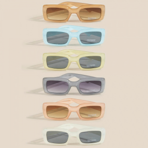 Thick Acetate Frame Rectangle Sunglasses Set