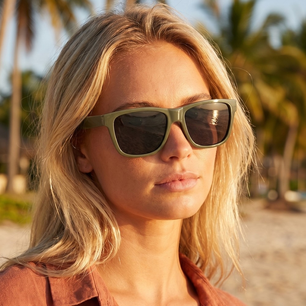 Polarized Wide Square Frame Sunglasses