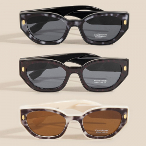 Bordered Tortoise Frame Sunglasses Set