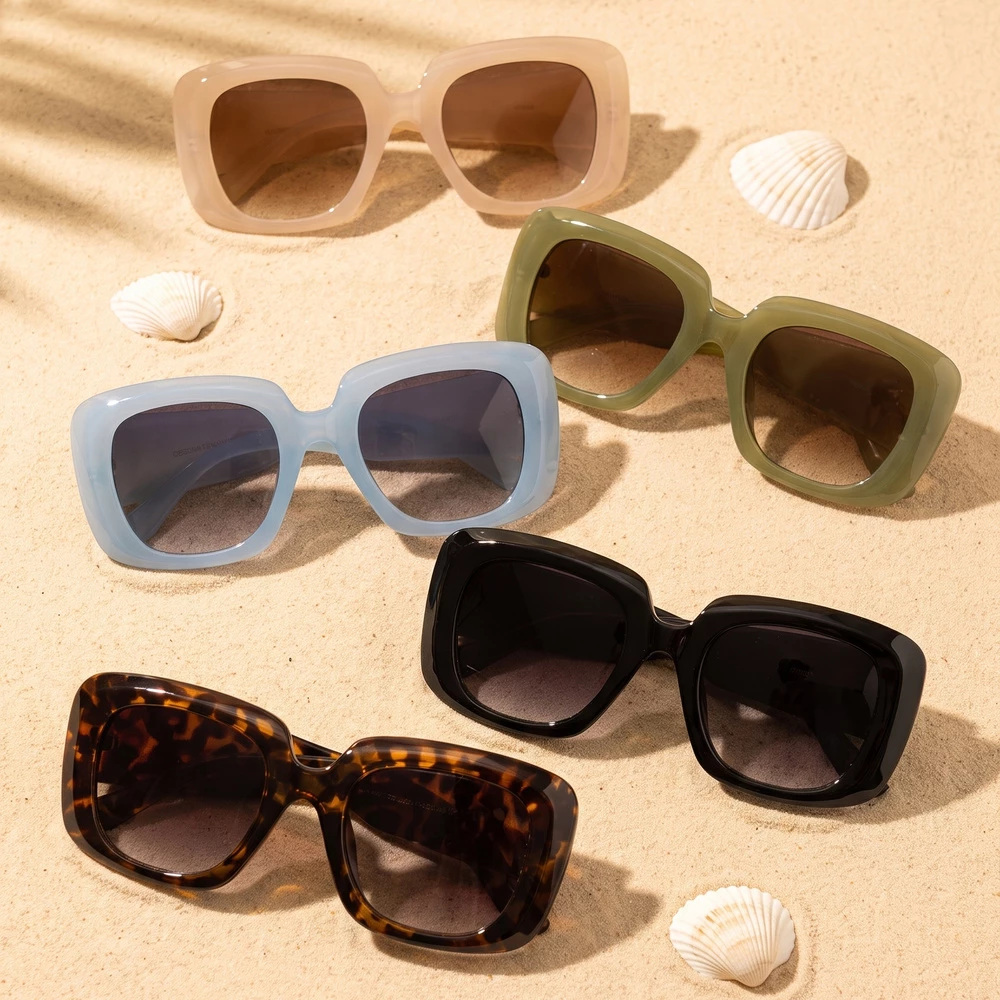 Chunky Oversized Square Cutout Bridge Sunglasses