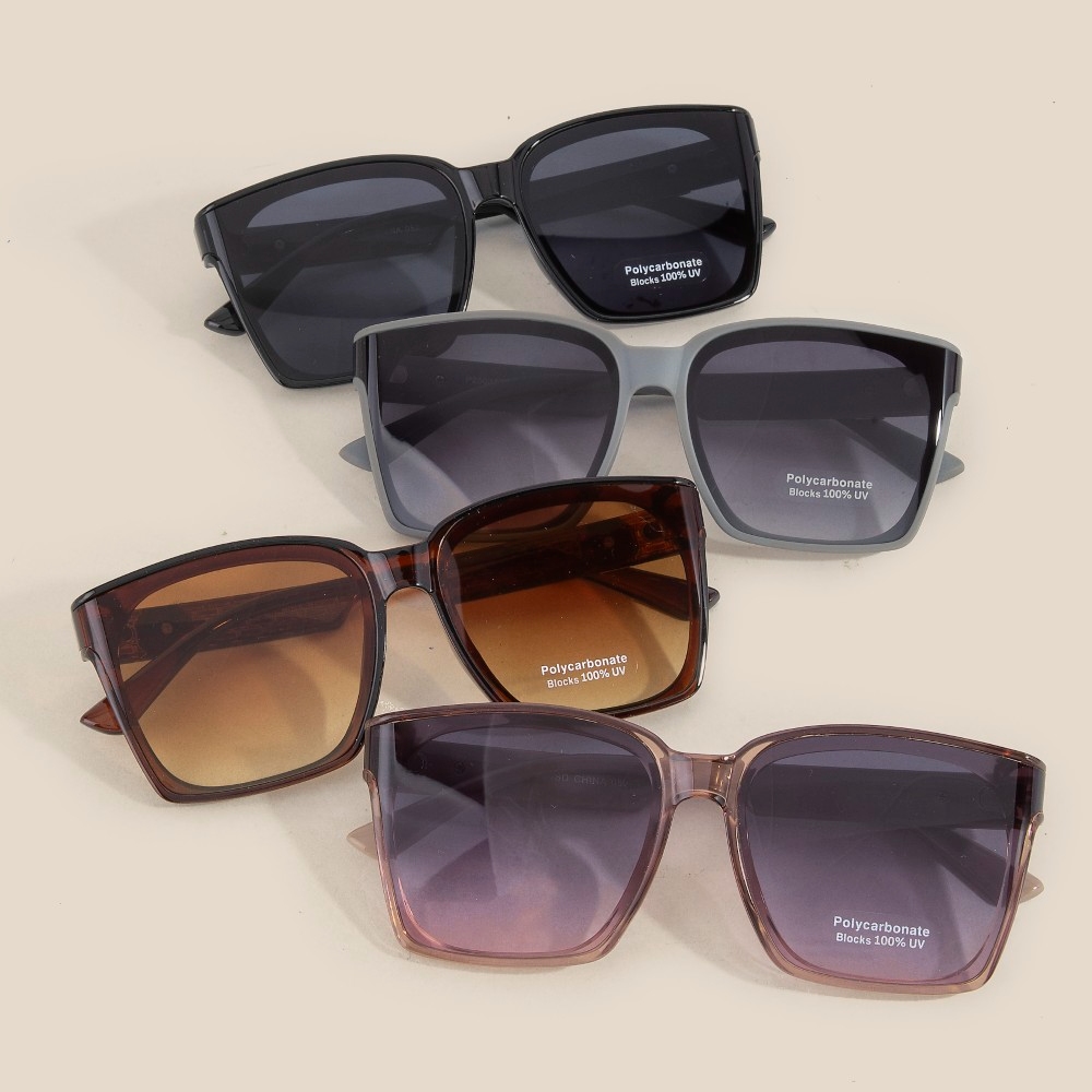 Large Square Lens Sunglasses Set