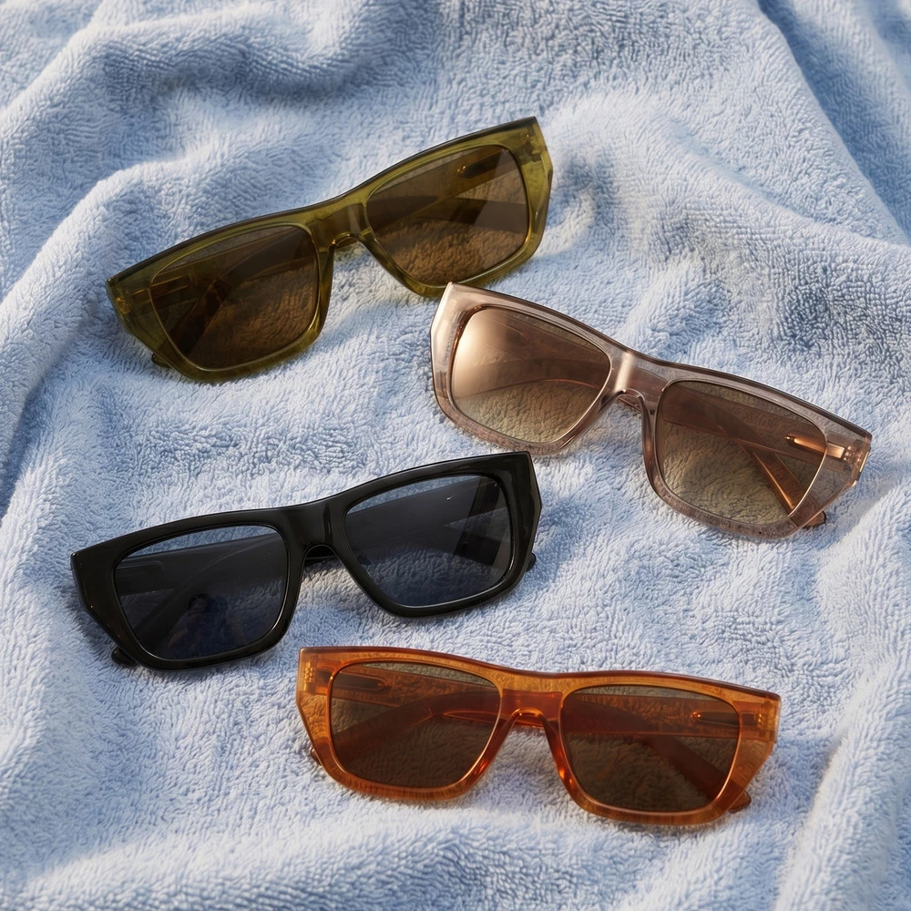 Flat Top Rectangle Bold Frame Sunglasses
