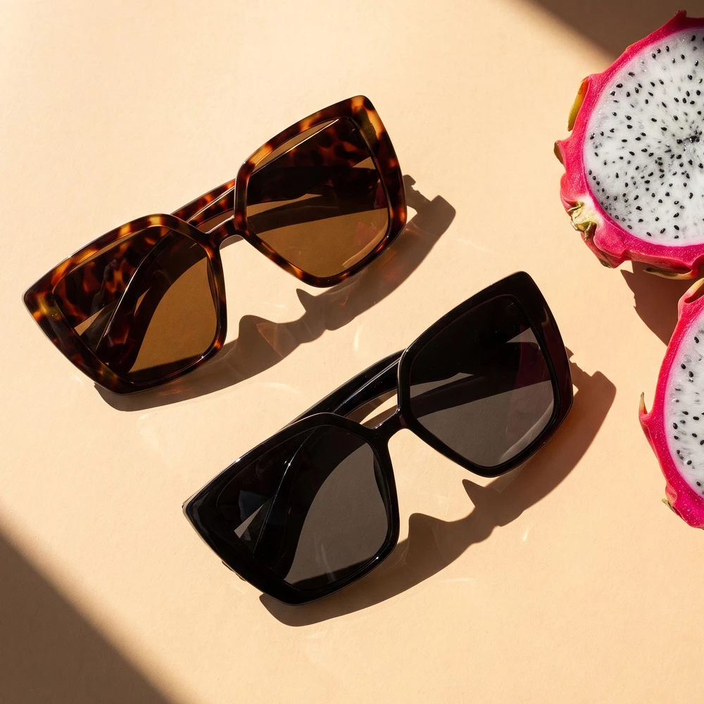 Oversized Flat Top Square Sunglasses