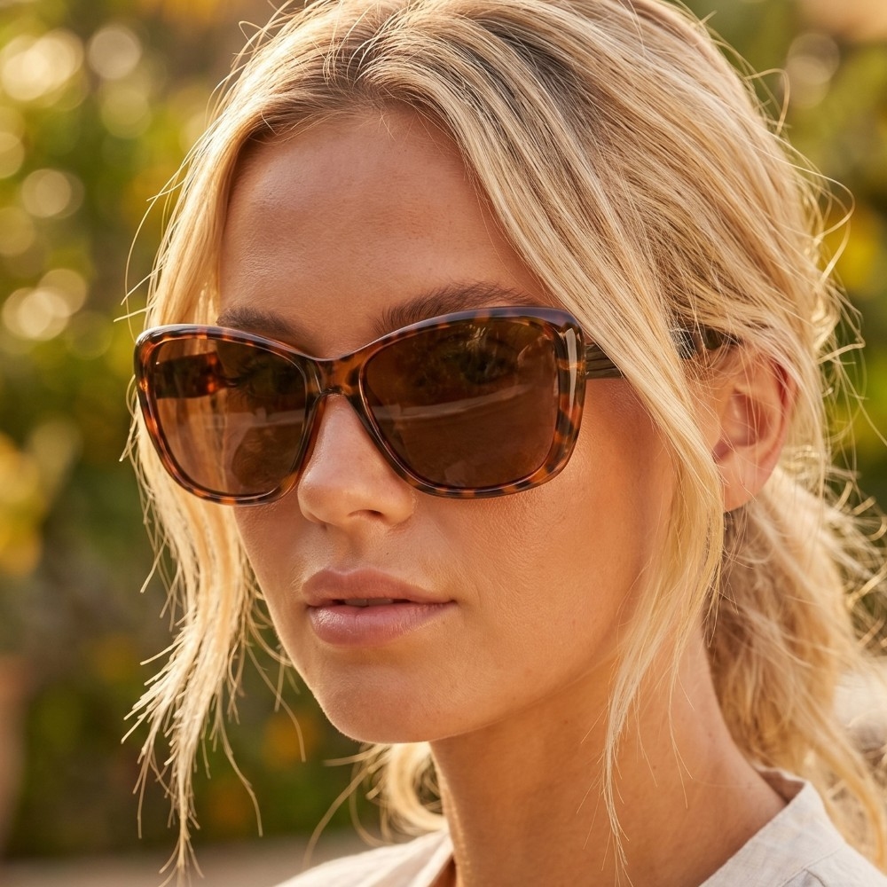 Tac Polarized Curved Wrap Frame Sunglasses