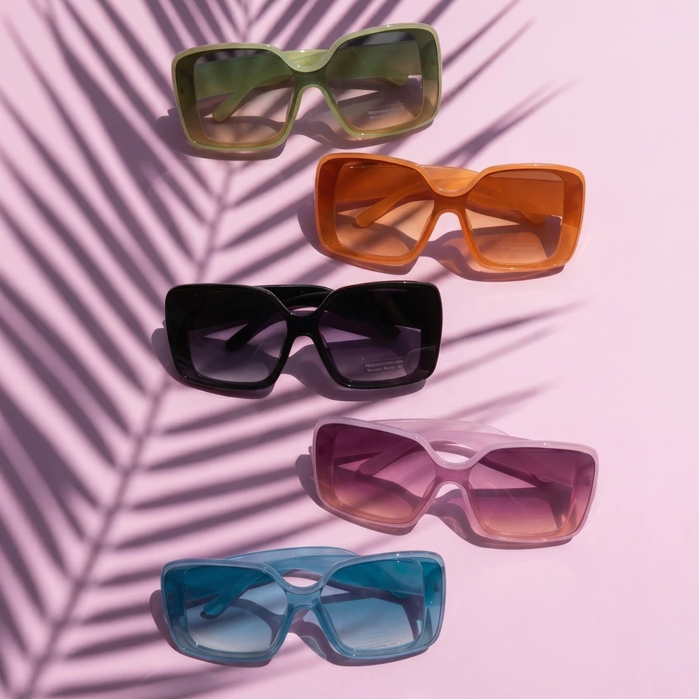 Oversized Square Gradient Tinted Sunglasses