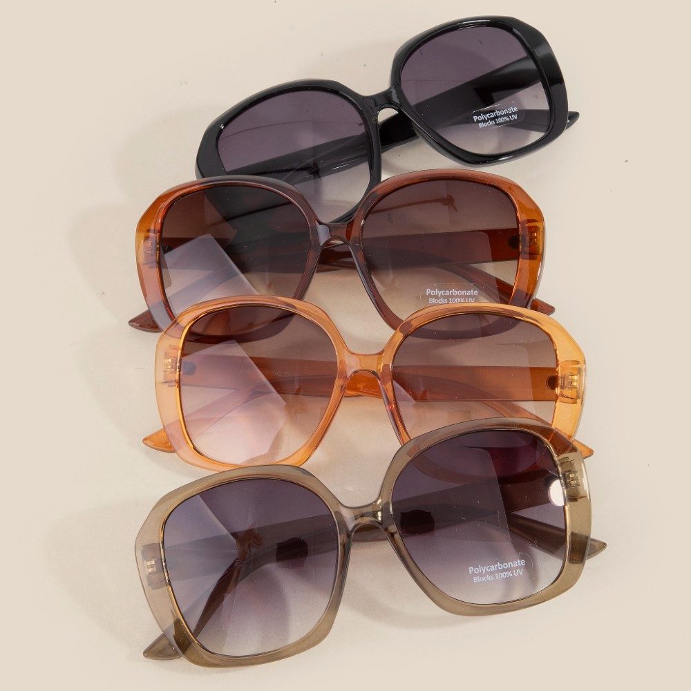 Large Gradient Round Lens Sunglasses Set