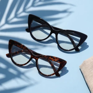 Retro Cat Eye Clear Lens Sunglasses