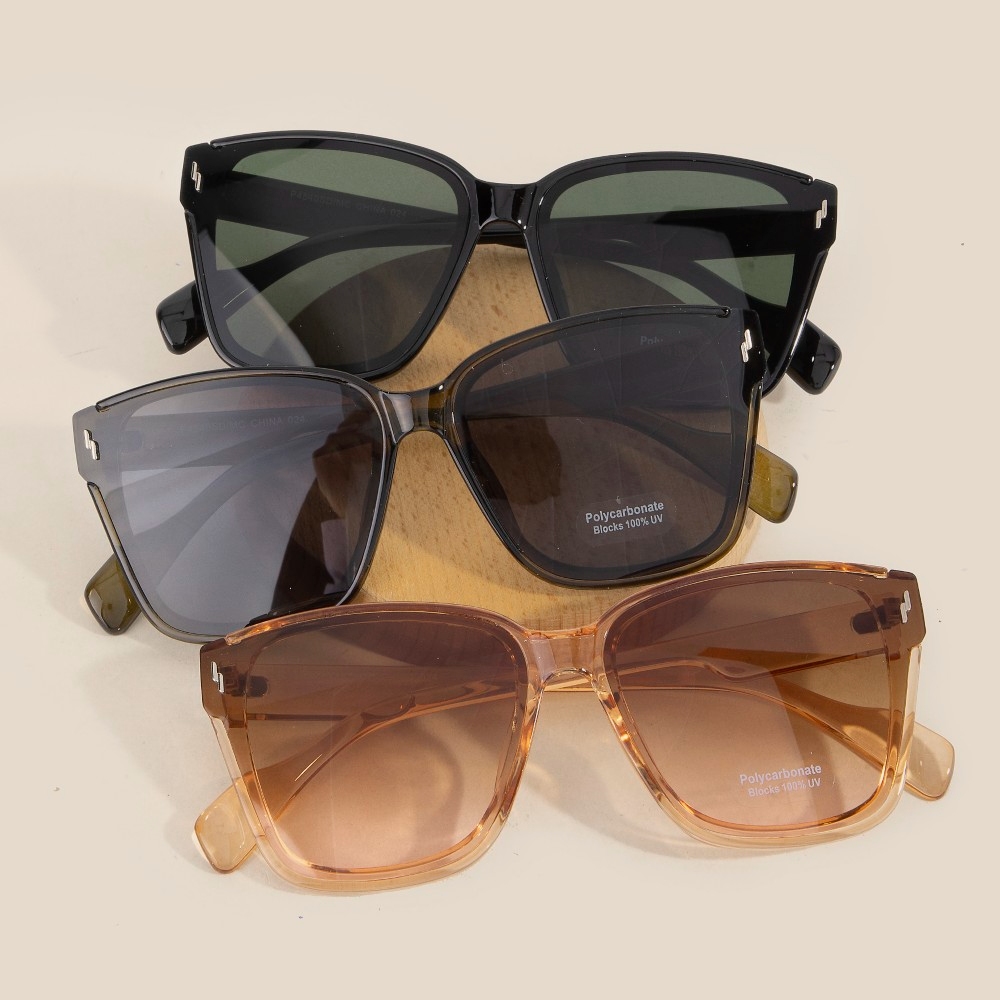 Large Square Frame Sunglasses Set