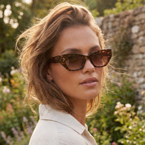 Angular Cat Eye Rivet Detail Sunglasses Set