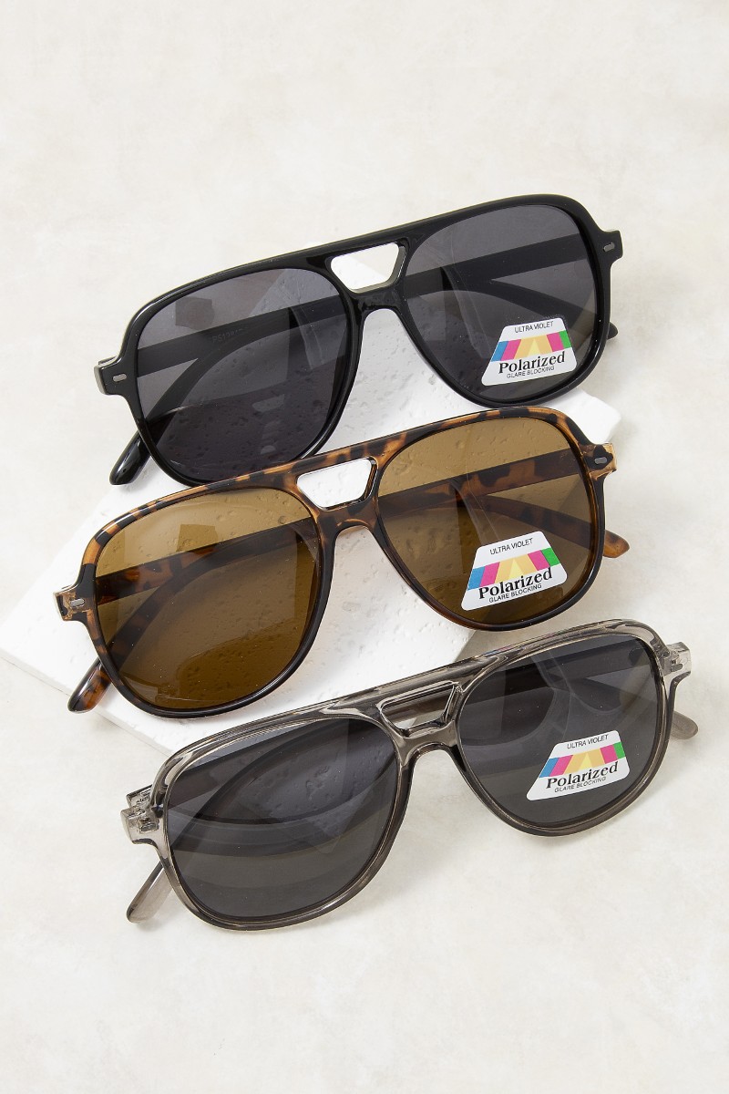 Acetate Aviator Frame Sunglasses Set