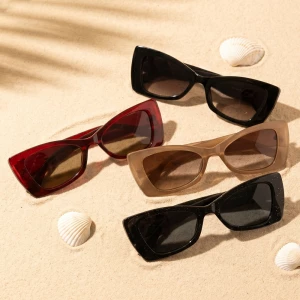 Bold Angular Cat Eye Wire Brow Sunglasses