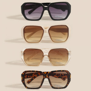 Oversized Square Lens Sunglasses Set