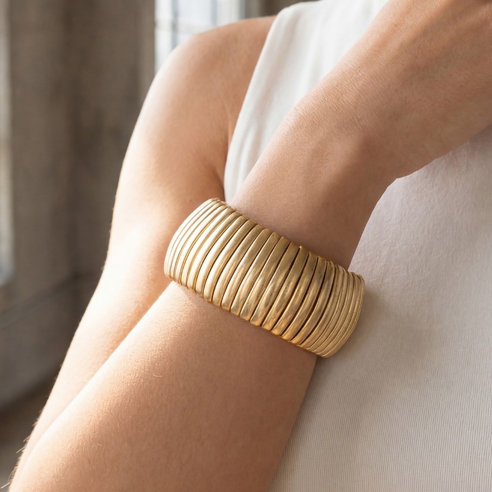 Matte Metallic Cobra Elastic Bracelet