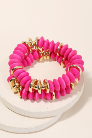 Disc Beaded Bracelet Set