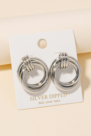 Interlinked Hoop Drop Earrings