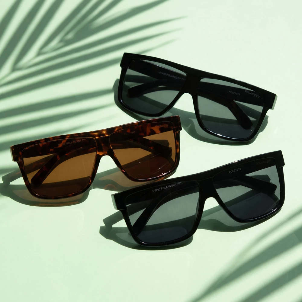 Polarized Oversized Flat Top Sunglasses