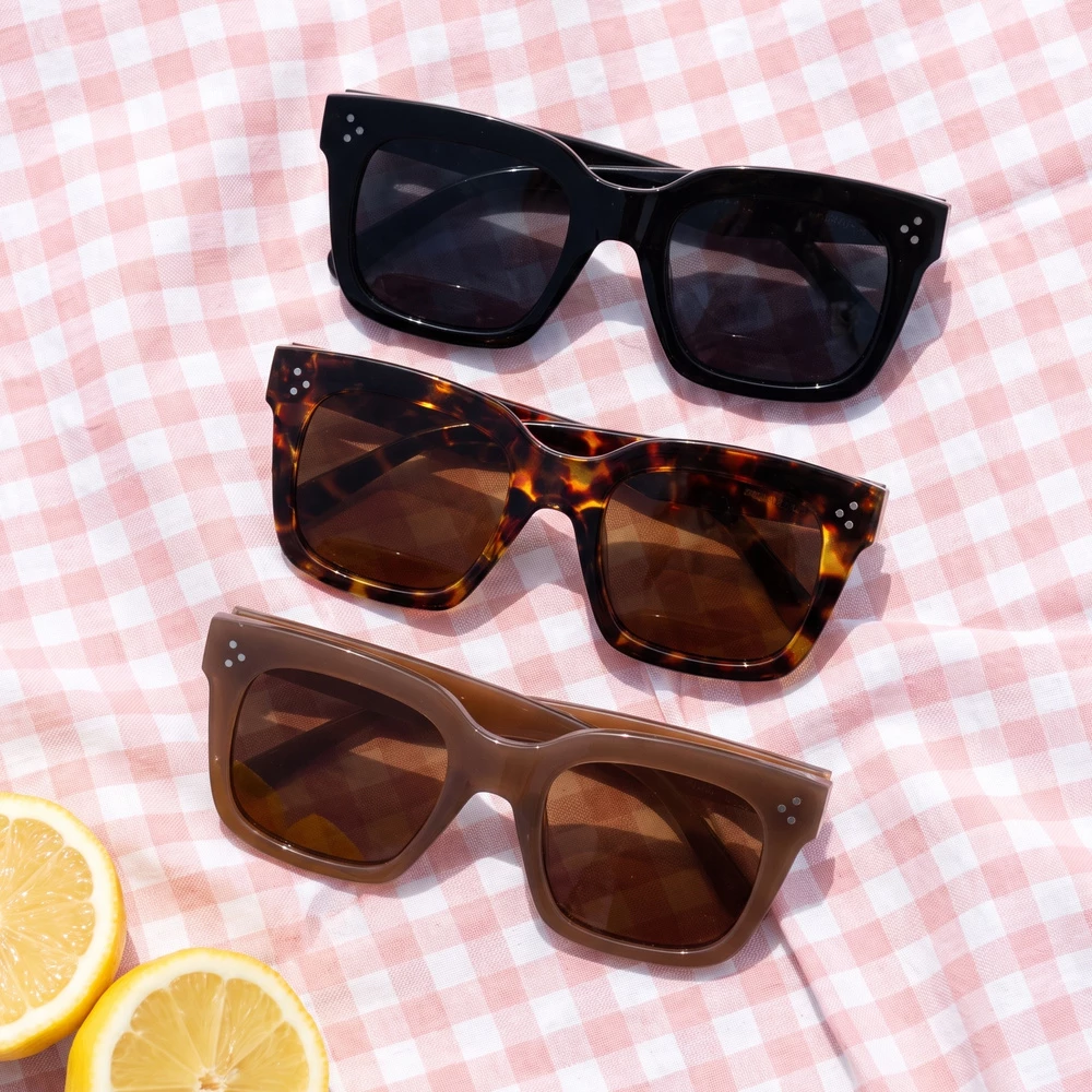 Polarized Bold Thick Square Sunglasses