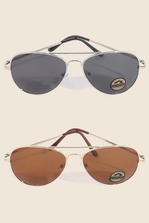 Polarized Thin Metallic Frame Sunglasses Set