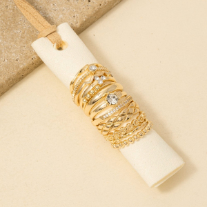 Twelve Piece Assorted Cz Stack Ring Set