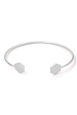 Wire Cuff Hexagon Charm Bracelet
