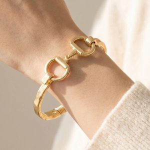 Equestrian Snaffle Bit Hinge Bangle Bracelet