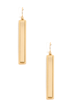 Layered Bar Charm Hook Drop Earrings