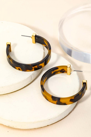 Tortoise Acetate Hoop Earrings