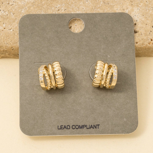 Mini Four Row Hoop Earrings