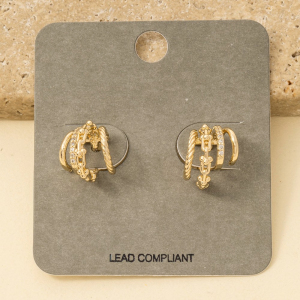 Assorted Mini Four Line Hoop Earrings