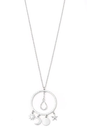 Mini Charms Hoop Pendant Necklace