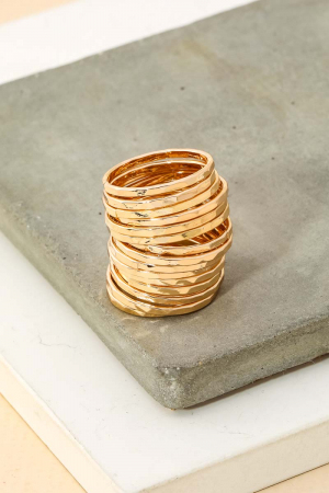 Multi Metallic Stacked Ring Set