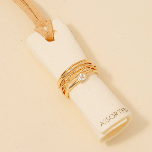 Mixed 5Pc Band Rings Set