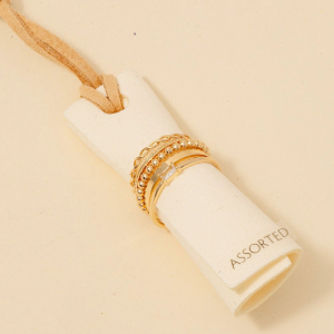 5Pc Mixed Band Rings Set