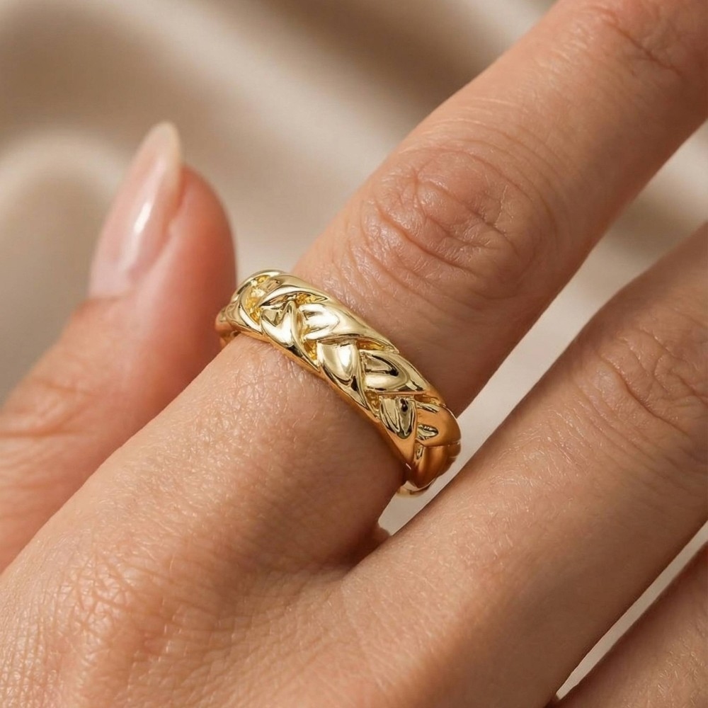Gold Dipped Chain Braid Ring