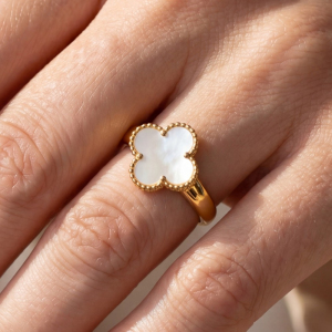 Large Enamel Clover Ring