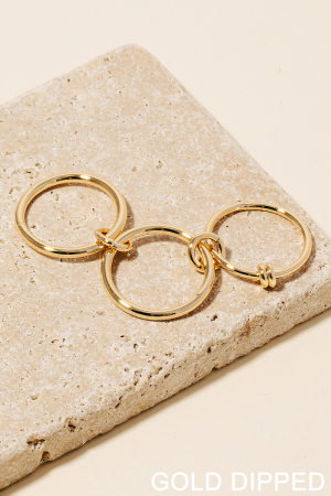 Gold Dipped Triple Linked Layered Band Rings