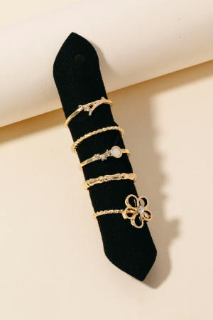 Assorted Dainty Metallic Band Rings Set