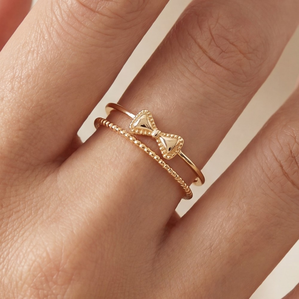 Two Row Bow Décor Ring