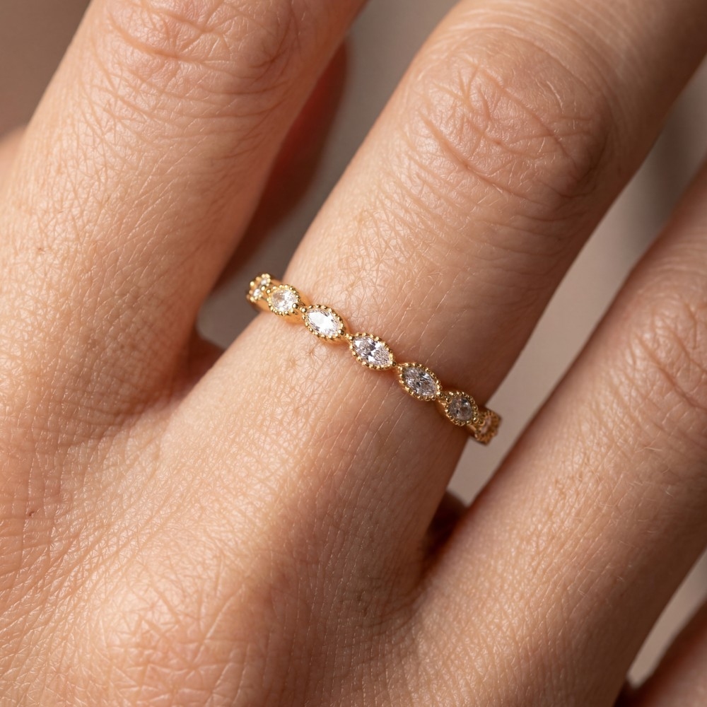 Gold Dipped Cz Eternity Ring