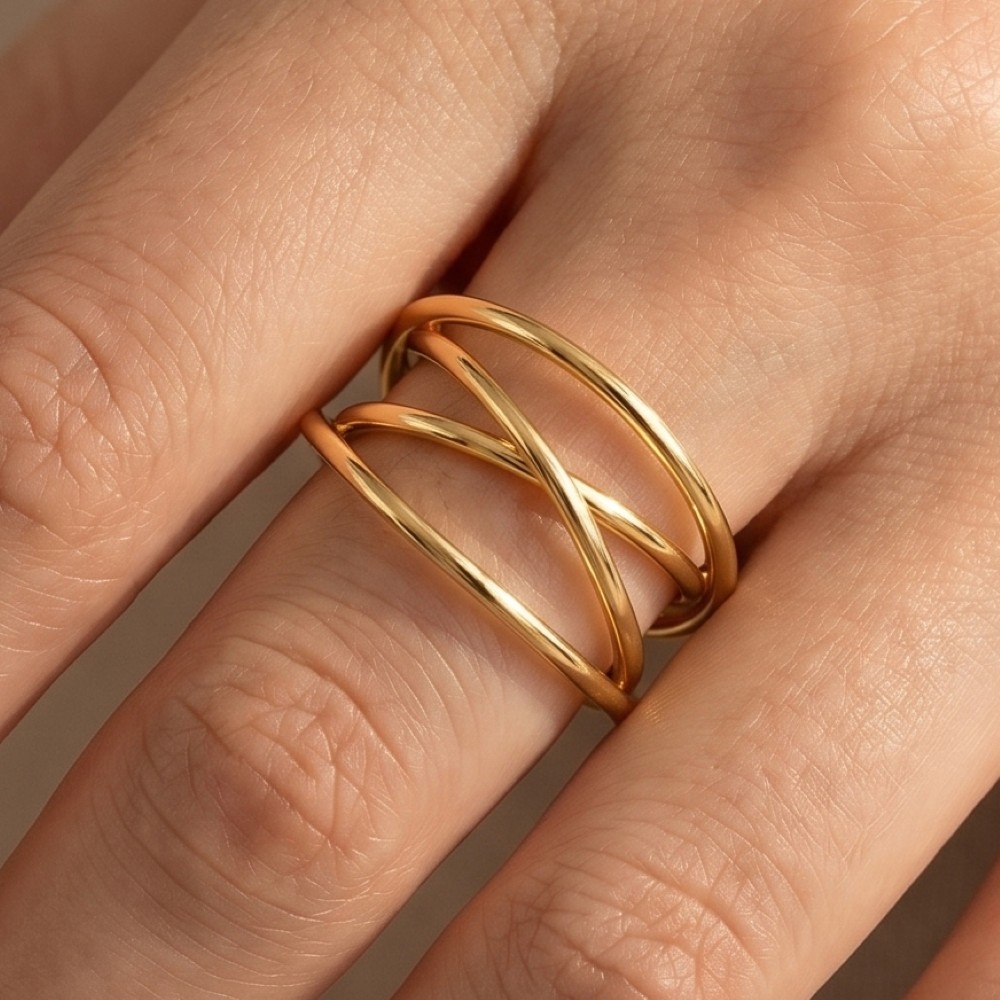 Multi-Wire Twisted Open Ring