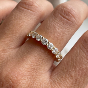 Gold Dipped Cz Half Eternity Band Ring